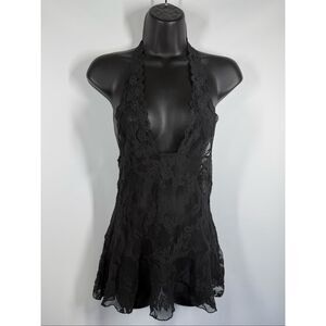 Victoria’s Secret black floral lace chemise size small